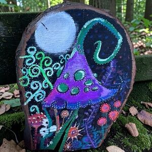 Glow in the Dark Mushroom Garden Art